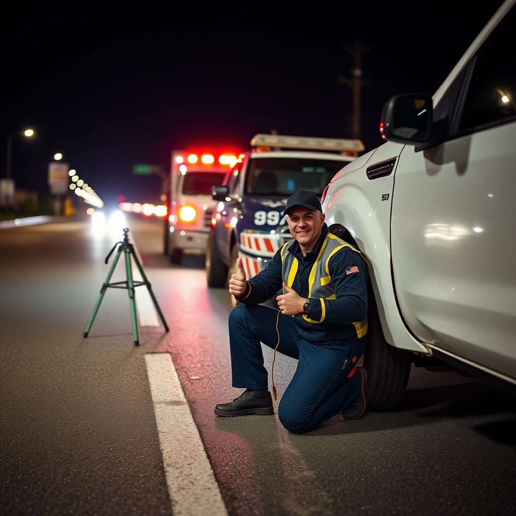 A professional tow truck operator securing a vehicle for transport on a rural Birmingham road.